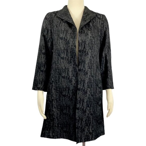 Eileen Fisher Jacquard Weave Open Front Jacket